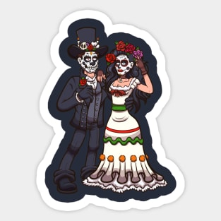 Sugar Skull Couple Sticker